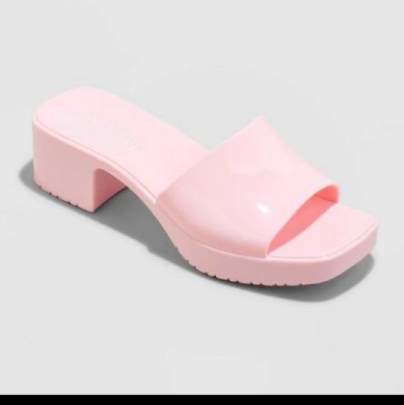 Mad Love Shoes - Mad Love Women's Marni Jelly Slide Mule Heels - Pink